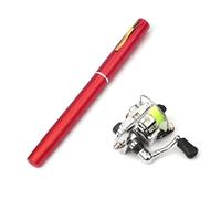 Qsvbeeqj Forme de stylo Rod Reel Combo Ensembles Télescope Stylo de poche Portable Canne à pêche pour la pêche en mer Plein air