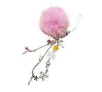 Qsvbeeqj Fuzzy Balls Flocon de neige étoile perle téléphone portable sangle de téléphone portable cordon coloré perle sac charme vacances accessoire téléphone charme