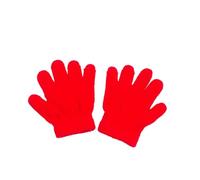 Qsvbeeqj Gants d'hiver chauds et extensibles - Couleur unie - Unisexe - Doigts complets - Légers - Pour garçons et filles - Unisexe, Rouge, One Size