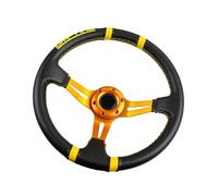 Qsvbeeqj Global Car Steering 350 mm Deep Dish Structure avec bandes brodées Contrôle renforcé pour les passionnés de direction du monde entier