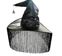 Qsvbeeqj Halloween Femmes Sorcières Chapeaux Halloween Robe Fête Carnaval Décoration Grand Bord Large Bord Costume Accessoires Sorcières Chapeau Adulte Magicien Cosplay Costume pour Femmes