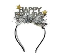 Qsvbeeqj Happy Birthday Bandeau à paillettes Festival Anneau de cheveux Fête Performances Coiffure Halloween Fête Costume Accessoires Unisexe Anneau de cheveux pour femme Lumineux Anniversaire Forme