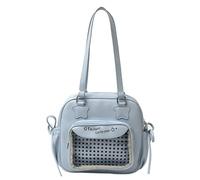 Qsvbeeqj Harajukus Itabag Sac à bandoulière Sac à couteaux de poche transparent Sac fourre-tout Sacs à main Satchel pour femmes Transparent Sac tué, bleu