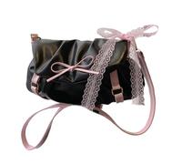 Qsvbeeqj Hoboes Sac en cuir bandoulière Handabgs Style ballet Nœud d'arc Cadeau de Saint-Valentin pour femmes Petit sac à bandoulière Sacs à bandoulière, Noir