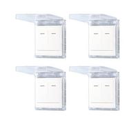 Qsvbeeqj Housse de protection pour commutateur robuste et robuste - Housse étanche fine pour salle de bain et cuisine - Support adhésif - Couvercle d'interrupteur étanche fin