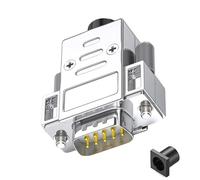 Qsvbeeqj Industrial 9 broches RS232/485 Adaptateur 9 broches Connecteur de port de soudure 9 broches femelle Connecteur mâle Métal Connexion à souder Adaptateur de raccordement sans soudure