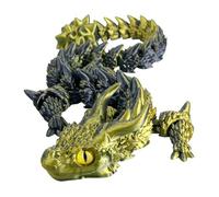 Qsvbeeqj Jouet Dragon Métallique Portable Soulagement du Stress Interactif pour Enfants et Adultes Impression Épissage Modèle de Dragon Articulé