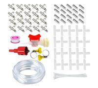 Qsvbeeqj Kit de système d'hydratation pour lapins 10/20 pages avec abreuvoir anti-corrosion et tuyau flexible pour petits animaux de compagnie, cage à lapin, systèmes d'eau potable