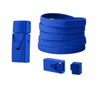 Qsvbeeqj Lacets extensibles en polyester avec fermetures - Baskets élastiques - 8 mm de large - 100 cm de long - Pour adultes, adolescents et enfants, bleu marine, Taille unique