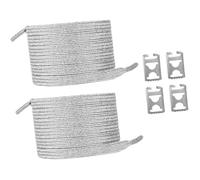Qsvbeeqj Lacets métalliques scintillants pour adultes - Sans nouer - Pour baskets simples - Lacets élastiques avec pinces métalliques cachées - Lacets scintillants, Argent (Silver), Taille unique