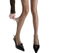 Qsvbeeqj Leggings esthétiques en résille creuse avec nœud en arc à motifs, esthétiques, vintage, en dentelle nue, collants pour femmes, design d'arc, Couleur café., taille unique