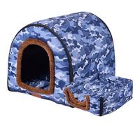 Qsvbeeqj Lit chaud pour chat pour chat intérieur motif dessin animé lits cachés maison de tente chiots petits chiens fond antidérapant niche pour chien intérieur chiens de taille moyenne