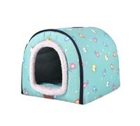 Qsvbeeqj Lit chaud pour chat pour chat intérieur motif dessin animé lits cachés maison de tente chiots petits chiens fond antidérapant niche pour chien intérieur chiens de taille moyenne