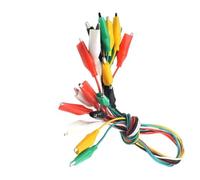 Qsvbeeqj Lot de 10 câbles crocodiles professionnels 5 couleurs PVC et construction en métal 50 cm de longueur pour projets de laboratoire Fil de saut d'essai isolé