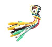 Qsvbeeqj Lot de 10 câbles crocodiles professionnels 5 couleurs PVC et construction en métal 50 cm de longueur pour projets de laboratoire Fil de saut d'essai isolé