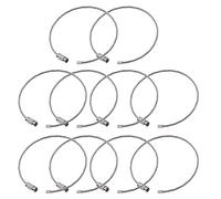 Qsvbeeqj Lot de 10 chaînes de câble métallique en acier inoxydable Anneaux métalliques Boutons Chaîne tourisme pour sacs à dos et bagages en acier inoxydable Porte-clés