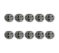 Qsvbeeqj Lot de 10 perles en argent de style tibétain avec de grands trous de 9 mm Accessoires de bijoux faits à la main pour des connexions de bijoux uniques Perles au design unique, taille unique