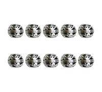 Qsvbeeqj Lot de 10 perles en argent de style tibétain avec de grands trous de 9 mm Accessoires de bijoux faits à la main pour des connexions de bijoux uniques Perles au design unique, taille unique