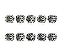 Qsvbeeqj Lot de 10 perles en argent de style tibétain avec de grands trous de 9 mm Accessoires de bijoux faits à la main pour des connexions de bijoux uniques Perles au design unique, taille unique
