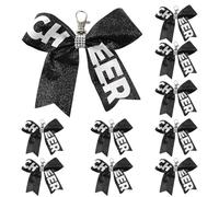 Qsvbeeqj Lot de 10 porte-clés portables en forme de nœud papillon, décorés de paillettes, parfaits pour les pom-pom girls et les supporters