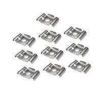 Qsvbeeqj Lot de 10 supports de clôture renforcés - Matériel de clôture papillon - Clip pour système de clôture de confidentialité - Accessoires de clôture en acier inoxydable