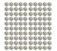 [Qsvbeeqj] Lot de 100 pendentifs multifonctionnels en forme de quadrilobe en alliage de texture pour collier