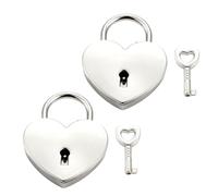 [Qsvbeeqj] Lot de 2/4 porte-clés en forme de cœur avec cadenas en alliage