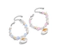 Qsvbeeqj Lot de 2 bijoux en coquillage naturel sur le thème de la mer pour le confort des femmes au quotidien et les fêtes, taille unique, Comme décrit