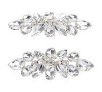 Qsvbeeqj Lot de 2 clips à chaussures à la mode pour boucle brillante à talons hauts chaussures de mariage décoration fête P décoration magique clips noir or boucle femmes broche vierge