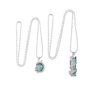 Qsvbeeqj Lot de 2 colliers cylindriques en pierre naturelle - Design unisexe - Texture de bijoux multiples pour femmes et hommes - Collier naturel fait à la main, taille unique, comme décrit, Comme