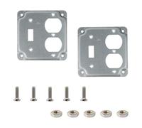 Qsvbeeqj Lot de 2 couvercles de boîtier électrique en alliage de zinc robuste avec coins broyés pour panneau d'interrupteur Quartier de loisirs quotidien Couverture de travail exposée