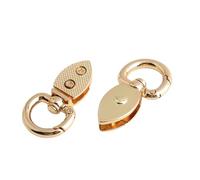Qsvbeeqj Lot de 2 fermoirs à ressort en métal antique pour sac - Boucle latérale pratique pour accessoires de sac, doré, One Size