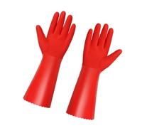 Qsvbeeqj Lot de 2 gants en PVC imperméables et isolés à long poignet pour travaux en plein air, tâches ménagères, surfaces antidérapantes, résistance au froid