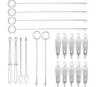 Qsvbeeqj Lot de 20 fils de serrage avec anneaux en acier inoxydable - Pinces à épiler pour la fabrication de sangles et de pantalons de jogging