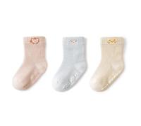 Qsvbeeqj Lot de 3 paires de chaussettes pour bébé en coton doux et respirant en maille fine pour nouveau-nés, Antidérapant pour homme, Medium