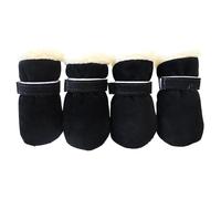 Qsvbeeqj Lot de 4 chaussures d'hiver épaisses et chaudes pour chien - Pour la marche et la neige - Pour petits chiens et chiots - Pour les trottoirs chauds