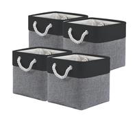 Qsvbeeqj Lot de 4 cubes de rangement en tissu pliables pour jouets et paniers de rangement polyvalents pour vêtements et linge de lit