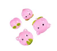 Qsvbeeqj Lot de 4 figurines de dessin animé qui brillent dans le noir - En résine de pêche - Décoration de voiture - Décoration de nuit - Lumière de sécurité - Figurines de pêche de cochon lumineuses