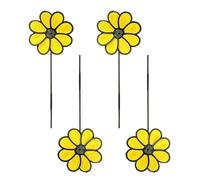 Qsvbeeqj Lot de 4 moulins à vent de fleurs Créatif Effaroucheur d'oiseaux Cour extérieure Moulin à vent Jardin Décoration Enfants Jouets Ornements Protection des oiseaux Spinner