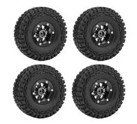 Qsvbeeqj Lot de 4 moyeux de roue en caoutchouc réalistes pour SCX10 TRX4x4 1/10 échelle télécommandée jouet