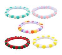 Qsvbeeqj Lot de 5 colliers réglables en peluche avec pompons amusants pour chats et petits chiens Accessoire de fête pour animaux de compagnie