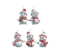 Qsvbeeqj Lot de 5 garnitures de Noël permanentes recyclables en polyacrylate de dessin animé pour sapin de Noël sans danger pour les enfants, décoration de sapin de Noël à l'épreuve des enfants