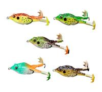 Qsvbeeqj Lot de 5 leurres de pêche à double hélice - Souple - Grands pieds - Swimbaits - Attire les swimbaits - Grenouilles artificielles
