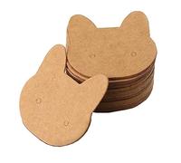 Qsvbeeqj Lot de 50 cartes de présentation en papier kraft pour boucles d'oreilles en forme de chat, taille unique, Comme décrit