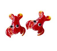 Qsvbeeqj Ludique Eau Charme Verre Rouge Crabe/Cancer Perles Perles Composants De Bijoux Faits À La Main Pour Les Amateurs D'Artisanat Léger Charme Cancer De Verre Magie, taille unique, comme décrit