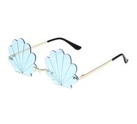 Qsvbeeqj Lunettes de soleil sans monture populaires pour les fêtes et festivals de musique de couleur vive, idéales pour les femmes à la mode portent le festival