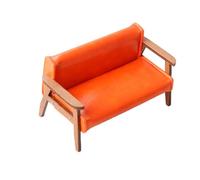 Qsvbeeqj Matériaux en Bois Robustes Petites Maisons De Poupées Canapé en Cuir 1 12 Échelle Chaise De Salon Pièces Décoratives Accessoire pour La Maison Maisons De Poupées Meubles Miniatures