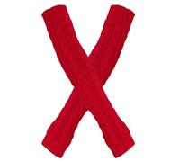 Qsvbeeqj Mitaines tricotées à manches courtes pour Halloween, bal masqué, bal masqué, sans doigts pour femme, Rouge, taille unique