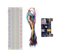 Qsvbeeqj Module d'alimentation MB102 pour platine d'expérimentation 3,3 V/5 V 830 points sans soudure + 65 fils de raccordement flexibles Kit de développement électronique