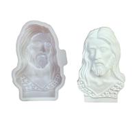 Qsvbeeqj Moule en silicone texturé pour sculptures faites à la main en béton, gypse, décoration de chambre, buste du Saint-Père, statues, plâtres